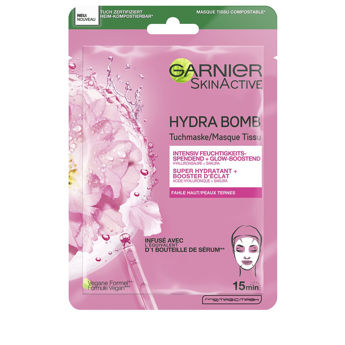 GARNIER Tuchmaske Hydra Bomb<br>28 g, Sakura