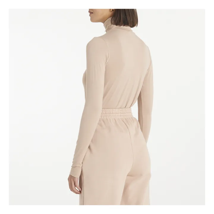 Baserange Col Roulé Bamboo Jersey | Beige Nude