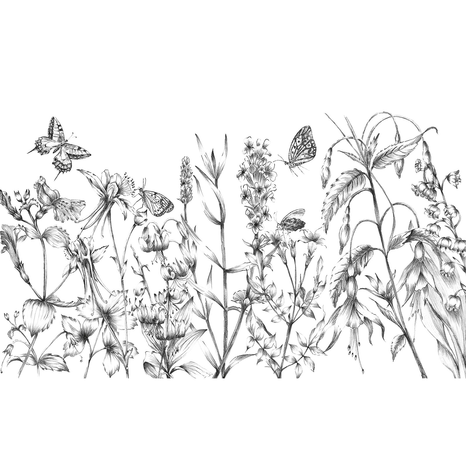 Vlies-Fototapete BUTTERFLY FIELD - 400x250 cm