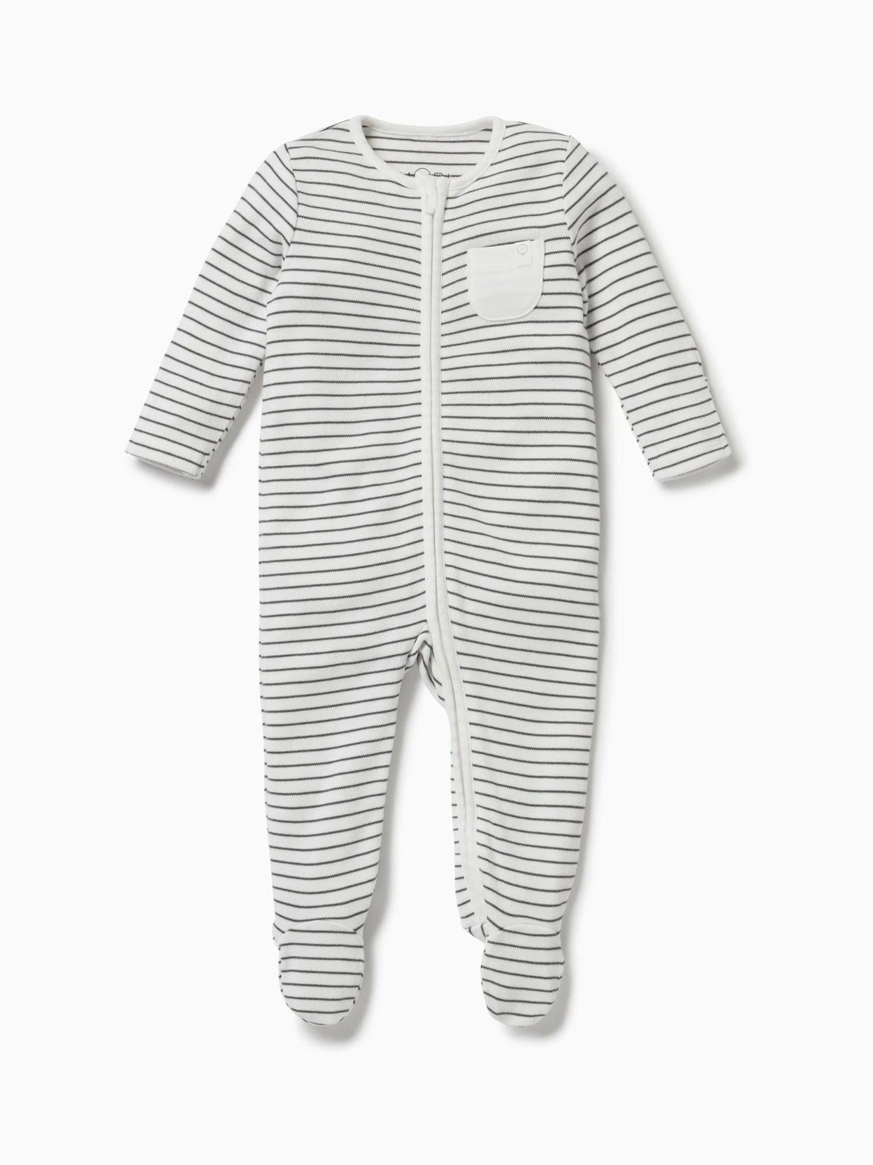 Grijze streep - MORI 2 Way Zip-Up Slimme Pyjama