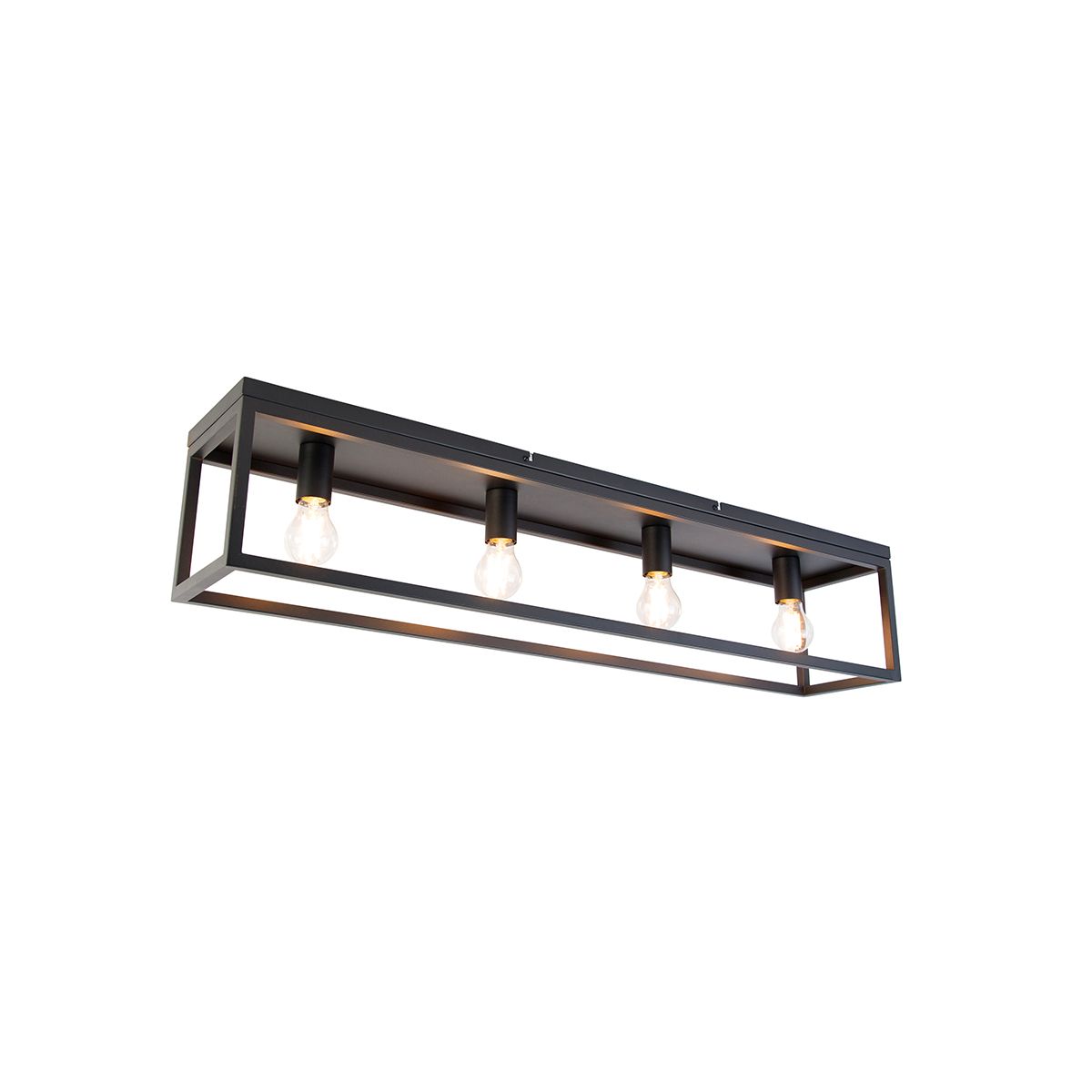 Smart plafondlamp zwart 99,5 cm incl. 4 Wifi A60 - Cage