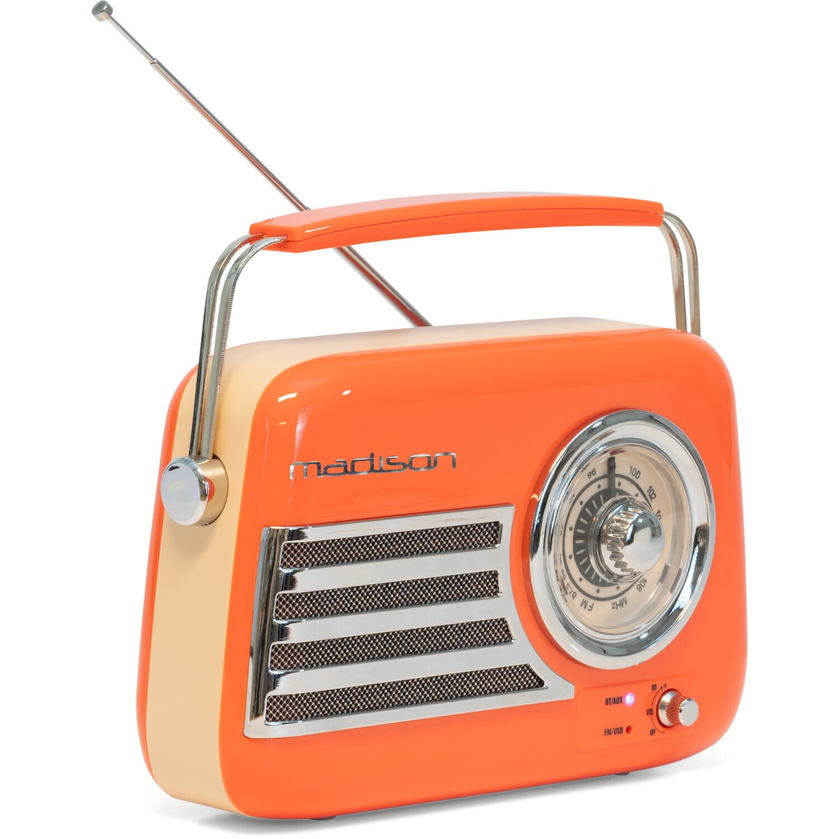 Madison Retro Radio med Bluetooth og FM (oransje)