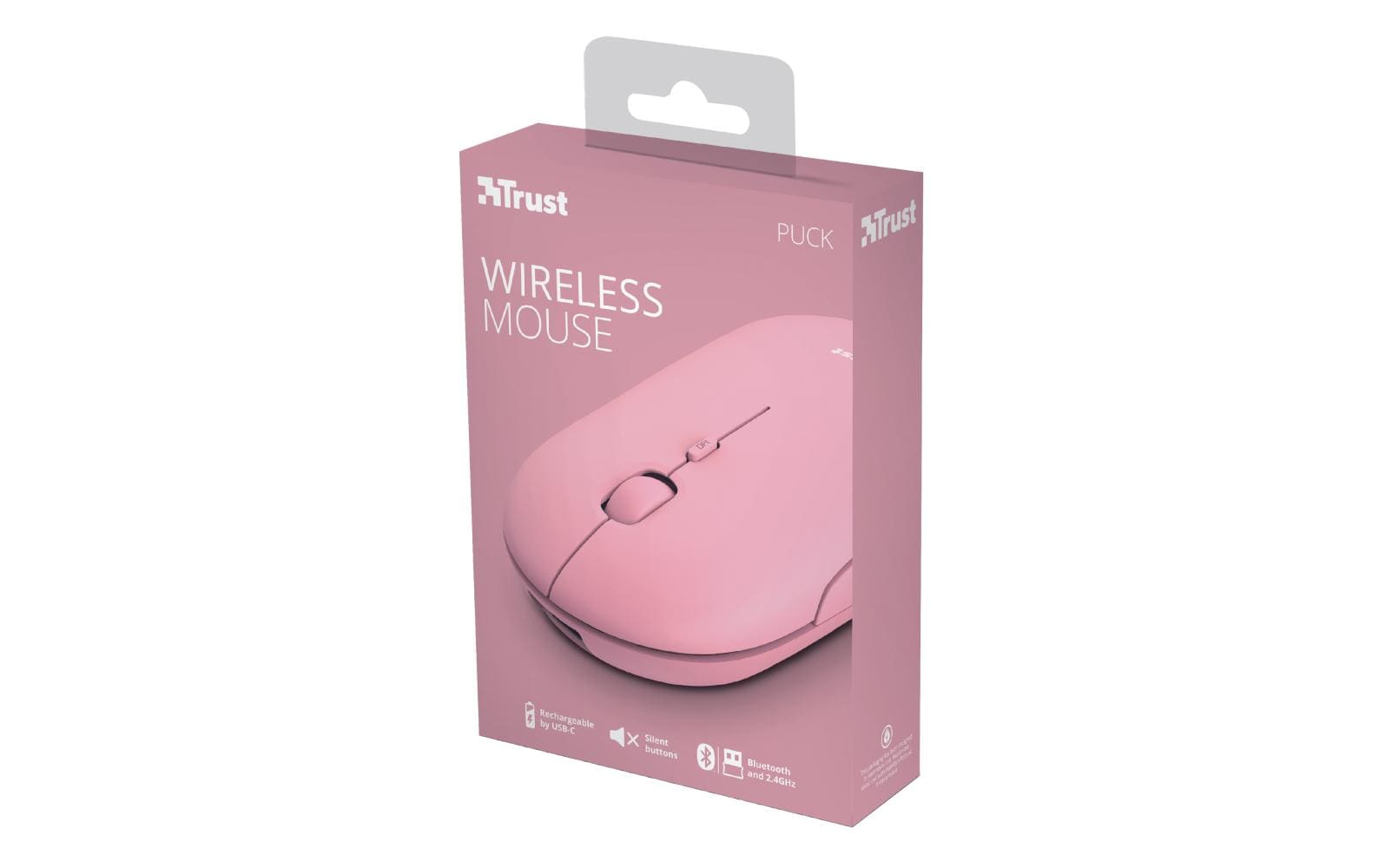 Maus Puck Rechargeable PinkWiederaufladbare Funkmaus mit abgerundeten Design