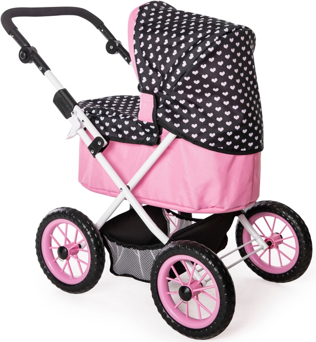 Bayer Puppenwagen »Trendy, pink/schwarz« mit Wickeltasche