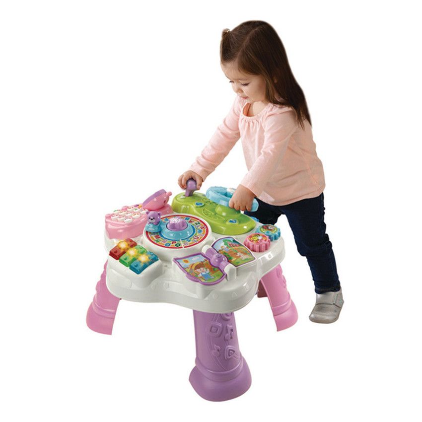 Table d'activités bilingue - Rose - Ecru