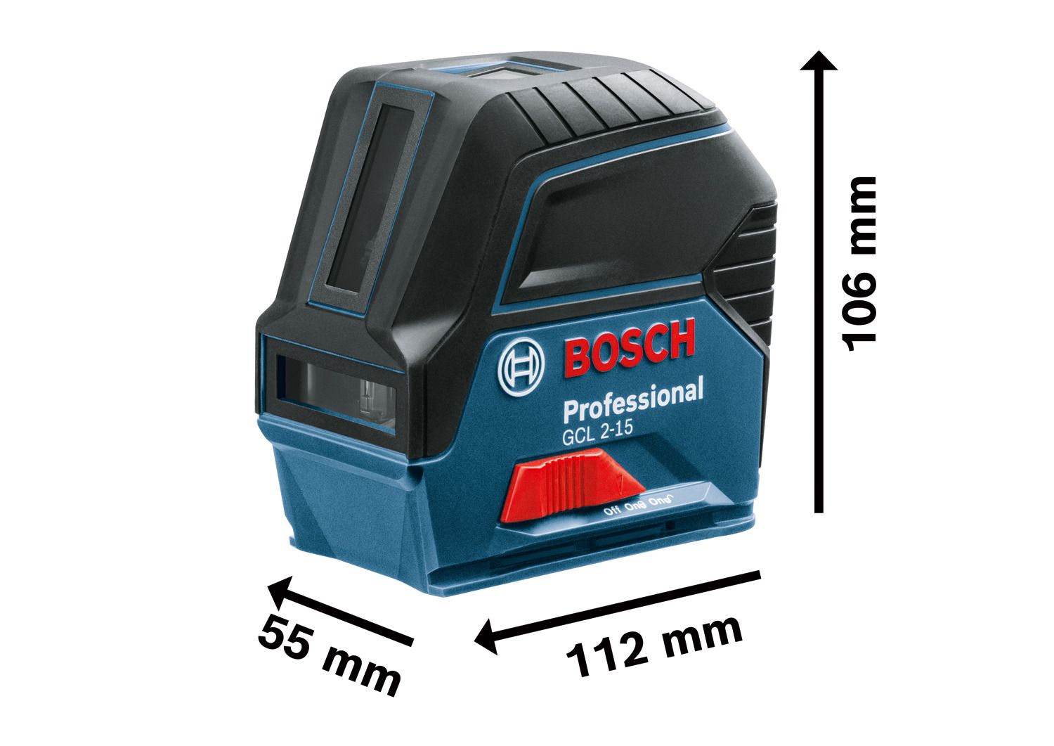 Bosch Professional GCL 2-50 Punt- en kruislijnlaser rood   LR 6 laserontvanger in koffer - 0601066F01