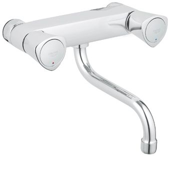 Grohe Costa-S wandkraan m. onderuitloop z. koppelingen HOH=15cm chroom