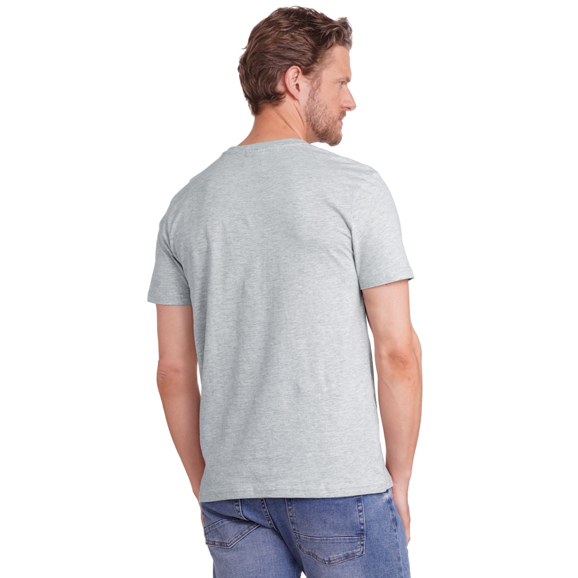 Famy 3 Herren T-Shirts im Basic-Look schwarz / hellgrau / weiss