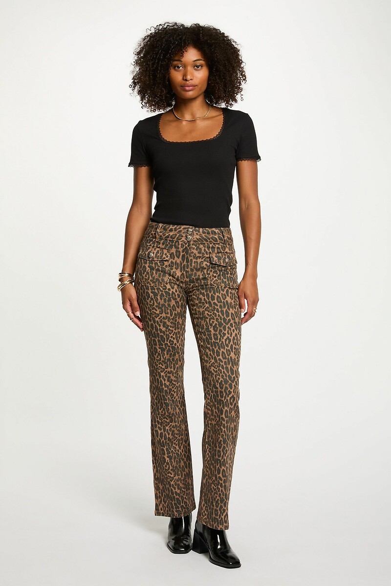 MORGAN<br>Calça jeans boca de sino, cintura alta