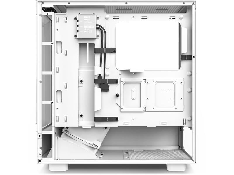NZXT PC-Gehäuse H5 Flow Weiss matt Kompaktes Mid-Tower-Gehäuse mit Seitenfenster