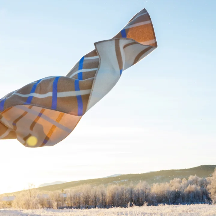 Røros Tweed - Knut Wolldecke, 135 x 200 cm, grau