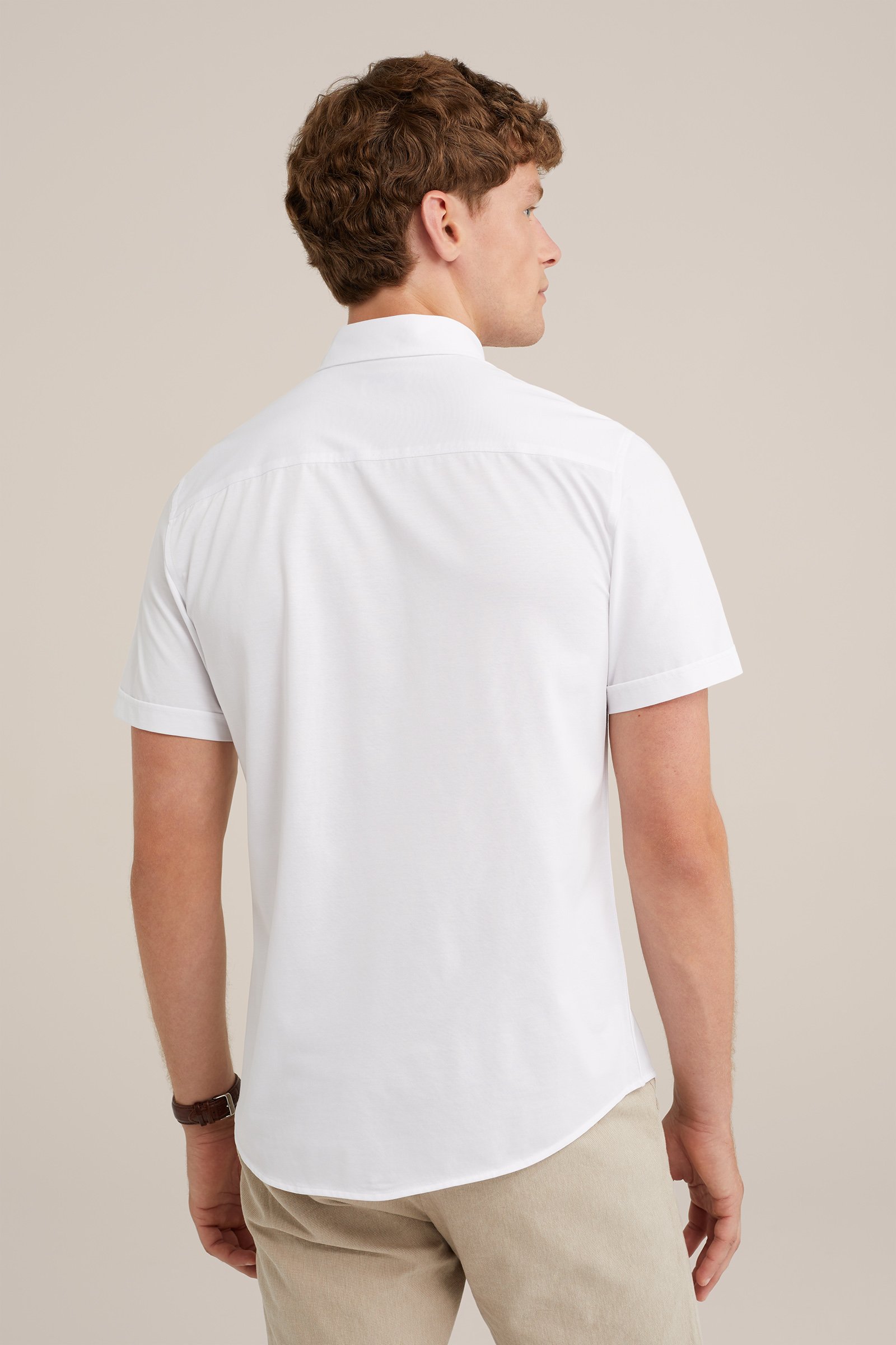 slim fit overhemd met stretch WE Fashion Wit