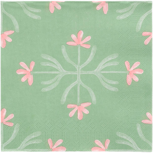 Blokker Soft Shades servet bloem roze 33x33cm