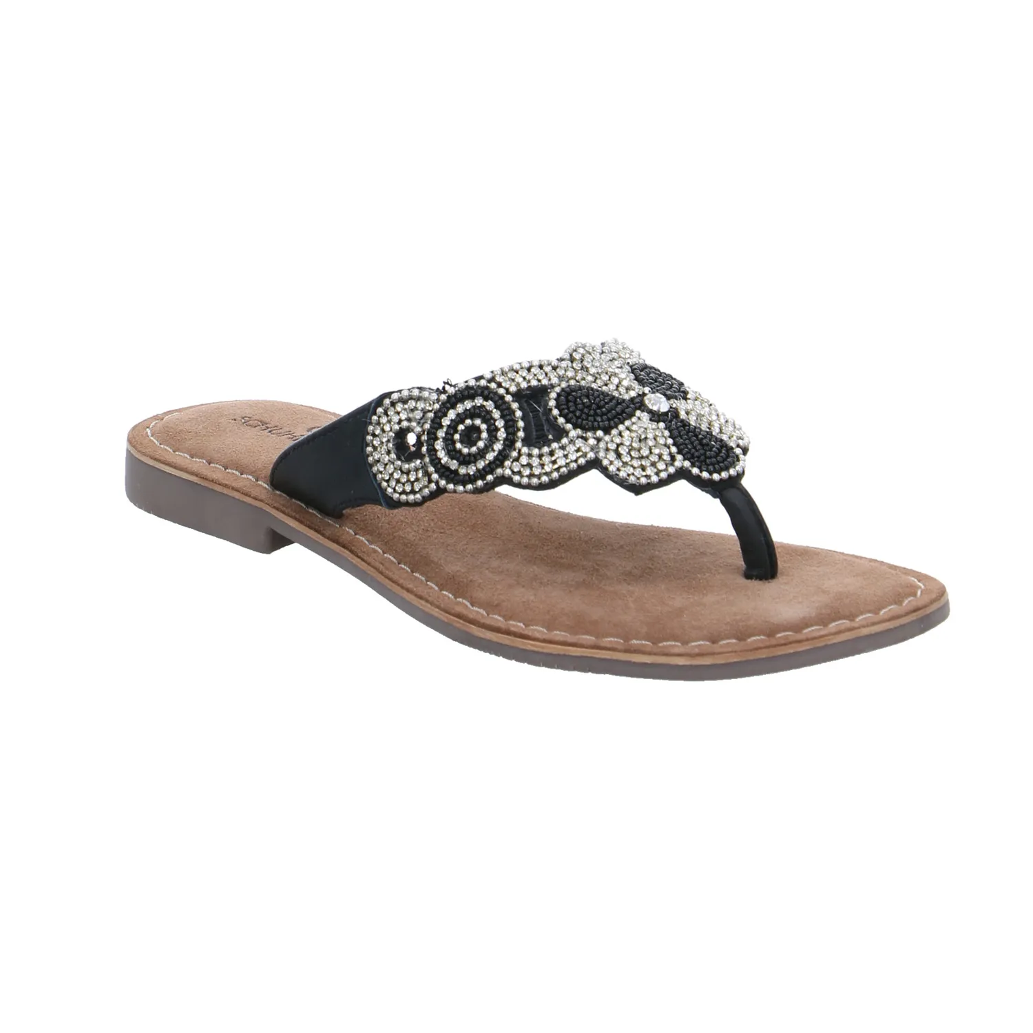 SCHUHENGEL Zehentrenner-FlipFlop Schwarz Leder