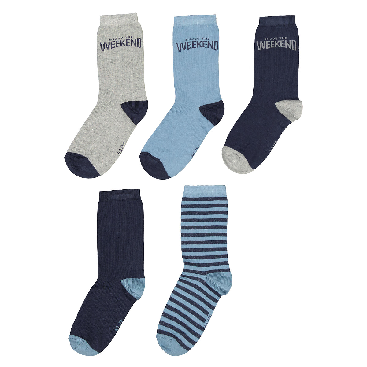 COLEÇÃO LA REDOUTE<br>Conjunto de 5 pares de meias Weekend