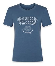 Maillot manches courtes Running Circle Athletic Paris Bleu Femme