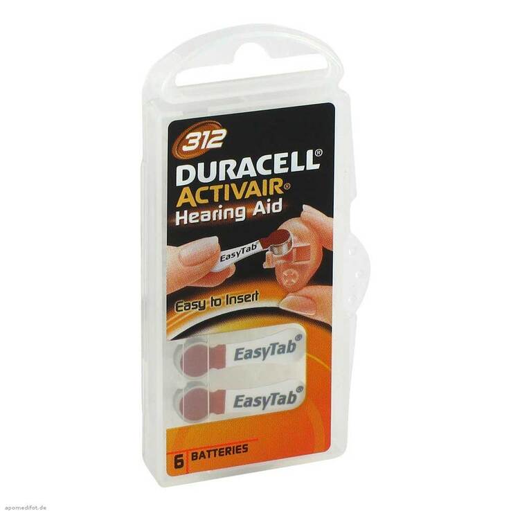 Batterien für Hörgeräte Duracell 312, 6 St