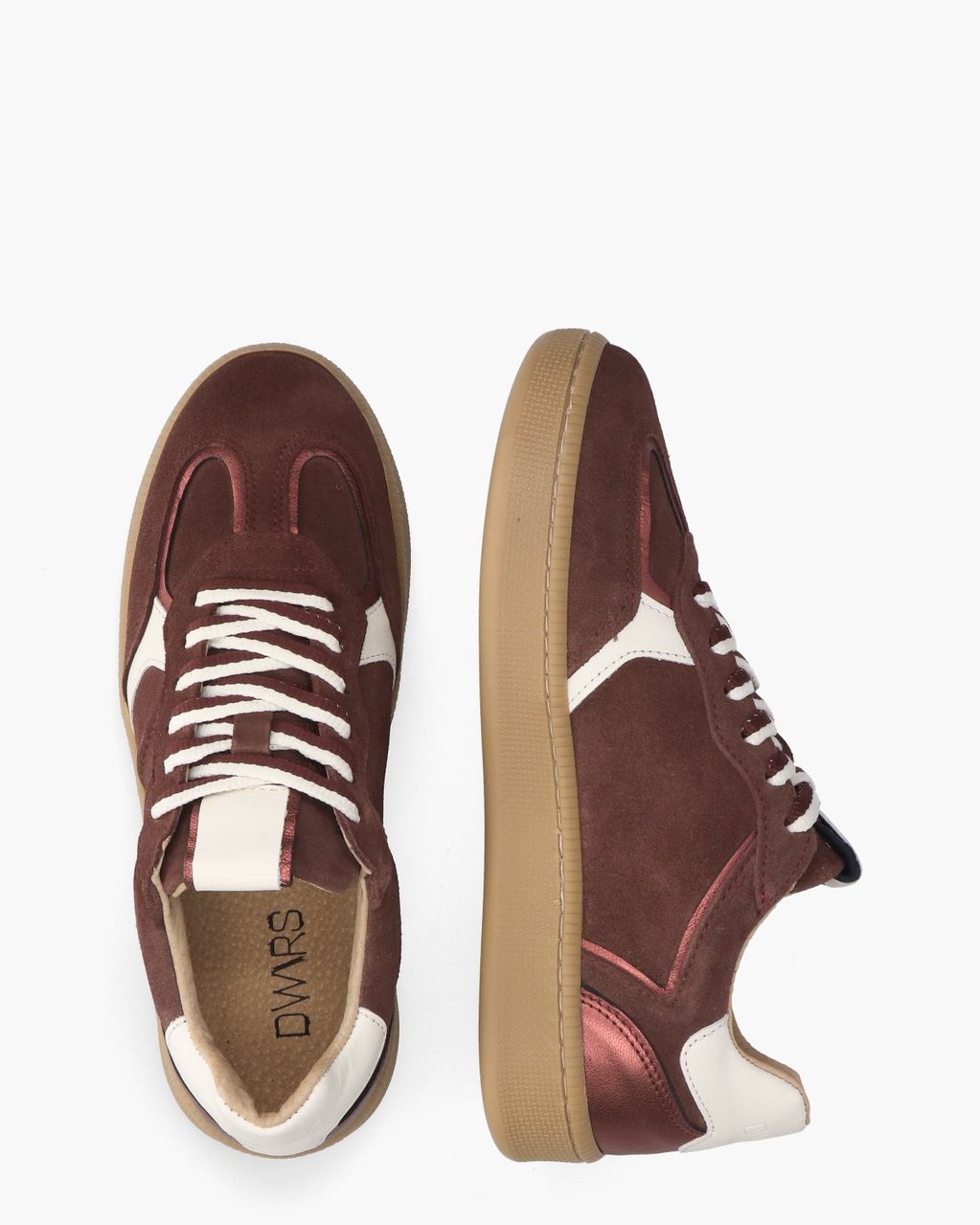 DWRS Label Mirabel Bordeauxrood Damessneakers