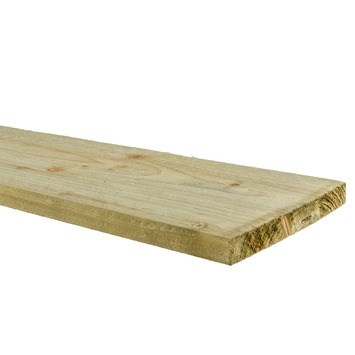 Tuinplank grenenhout ruw ca. 1,6 x 14 cm, lengte ca. 360 cm