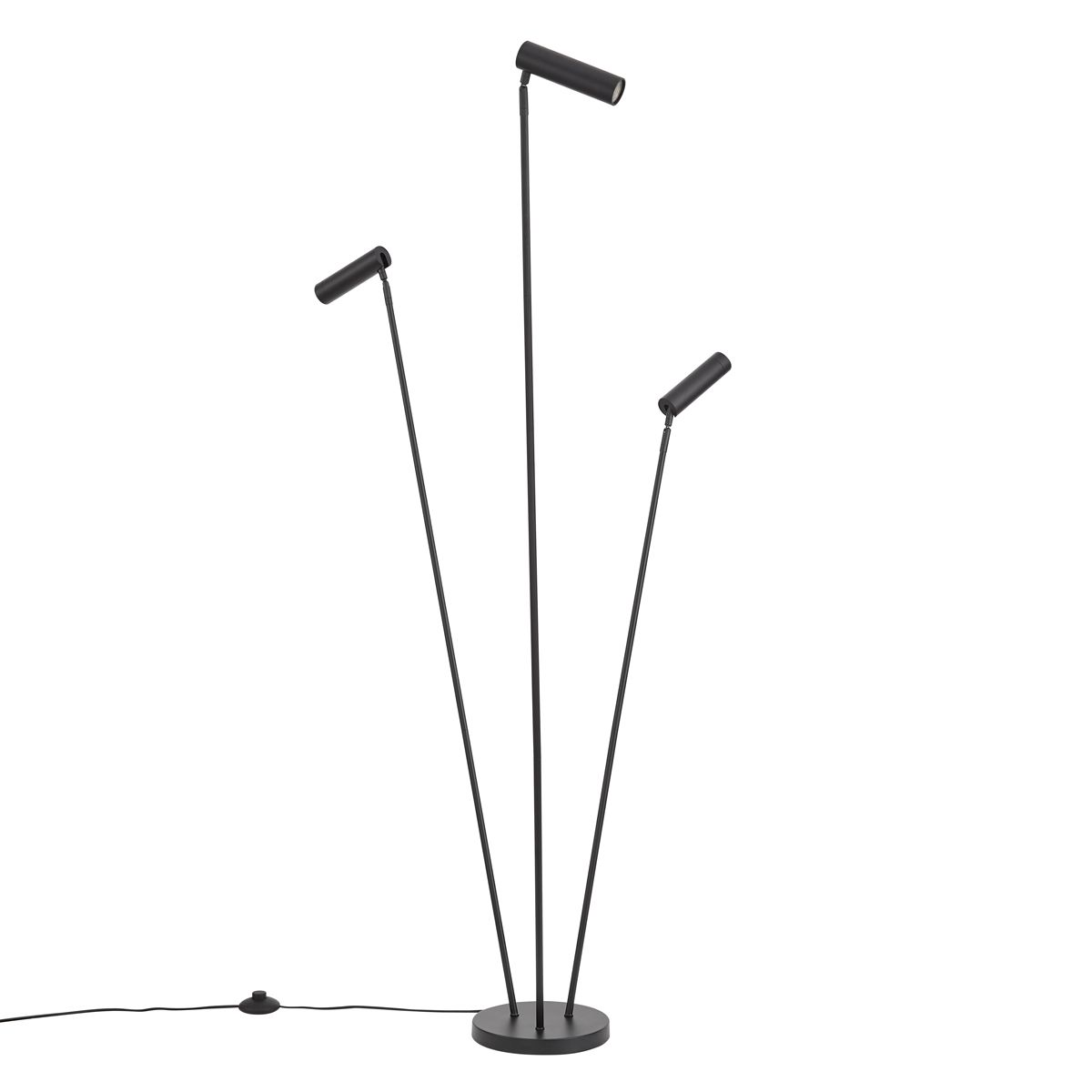 Moderne vloerlamp zwart 3-lichts GU10 35mm - Thomas