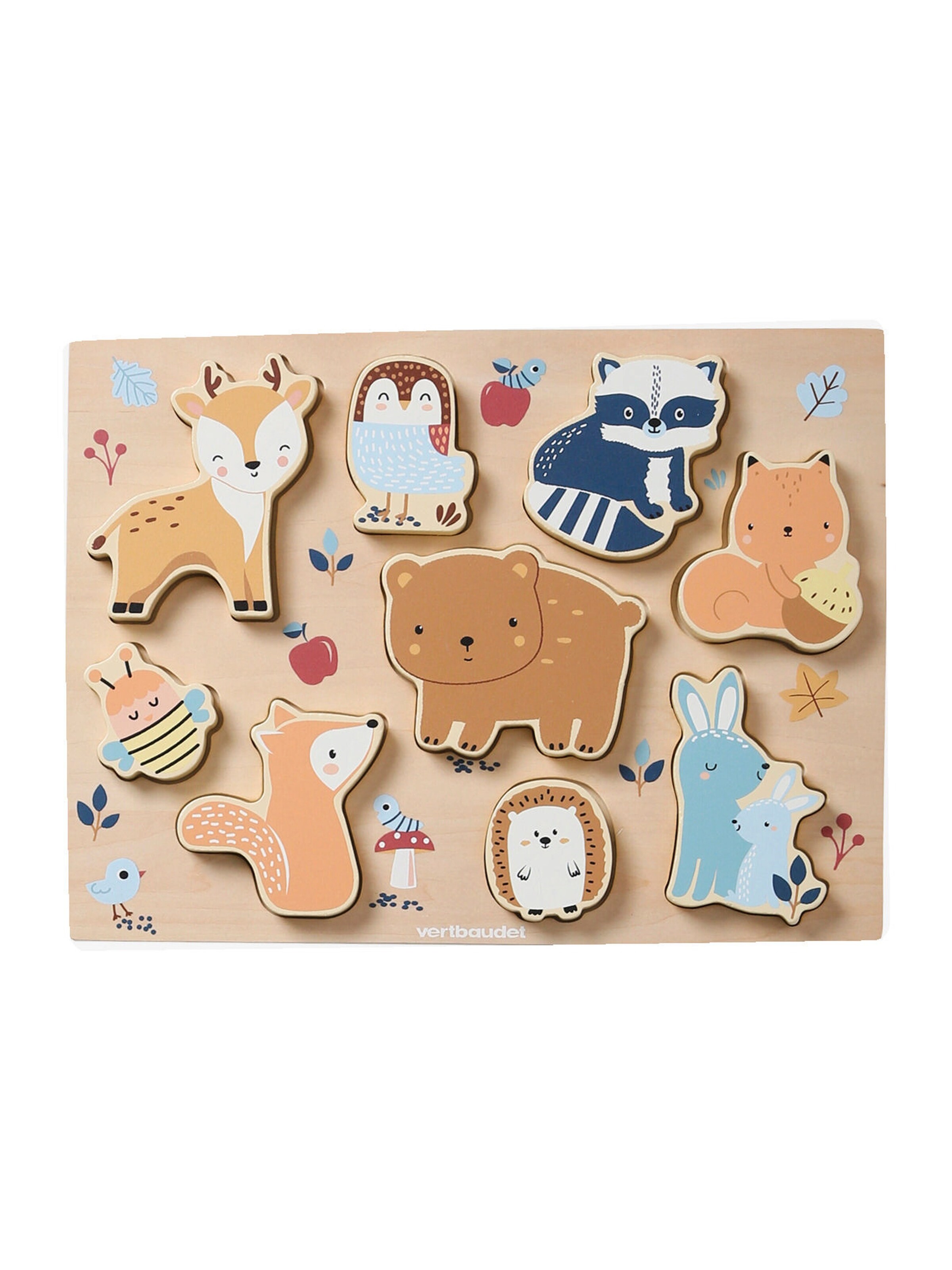Vertbaudet Steckpuzzle WALDFREUNDE, Holz FSC® grün