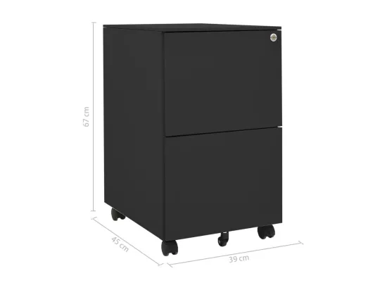 Classeur mobile Anthracite 39x45x67 cm Acier