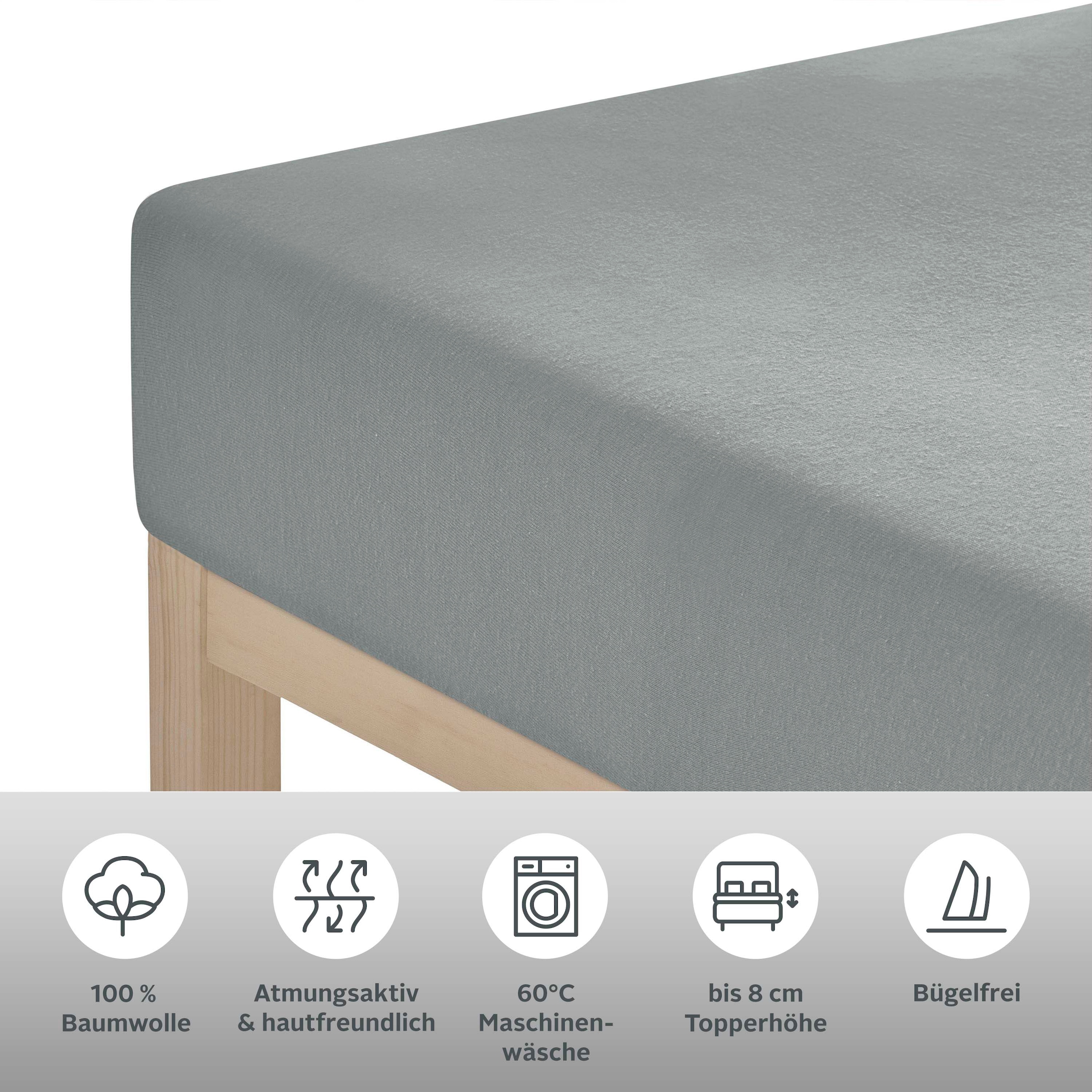GOODproduct Spannbettlaken »Physalis Topper Basic, in Gr. 90x200, 140x200 oder 180x200 cm« Baumwolle, Matratzen bis 8 cm Höhe, Bettlaken, Spannbetttuch, Laken