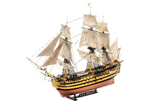 Revell modelskib 1:225, gavesæt BATTLE OF TRAFALGAR, skala 1:225, niveau 4, trofast kopi med mange detaljer, sejlskib HMS Victory, med grundlæggende tilbehør og plakat, 05767, 144 År