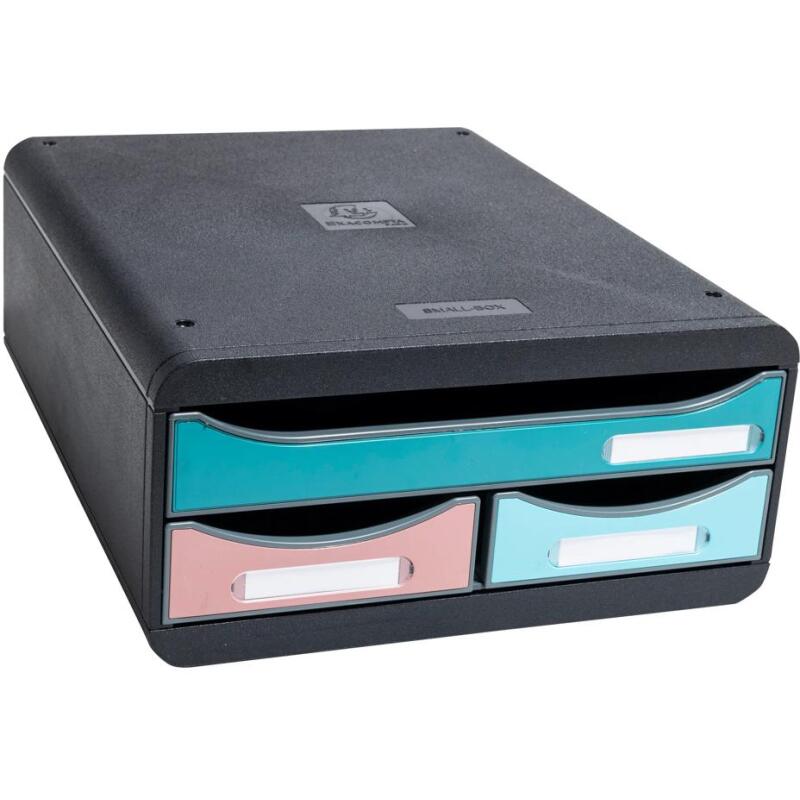 Module de classement Small Box 3 tiroirs Skandi - Couleurs assorties
