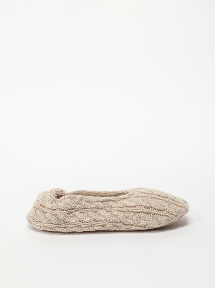 Pantufa de tricô - Bege