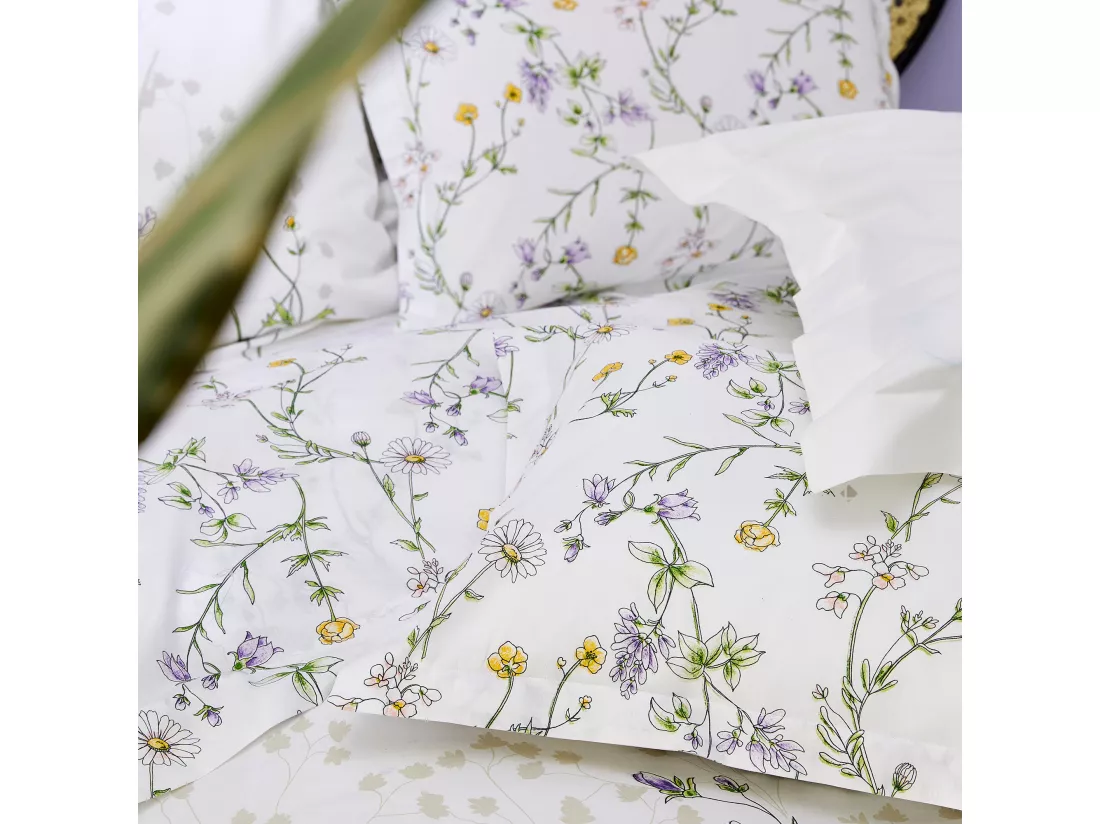Housse de couette 140x200 cm coton FOLIFLORA Blanc