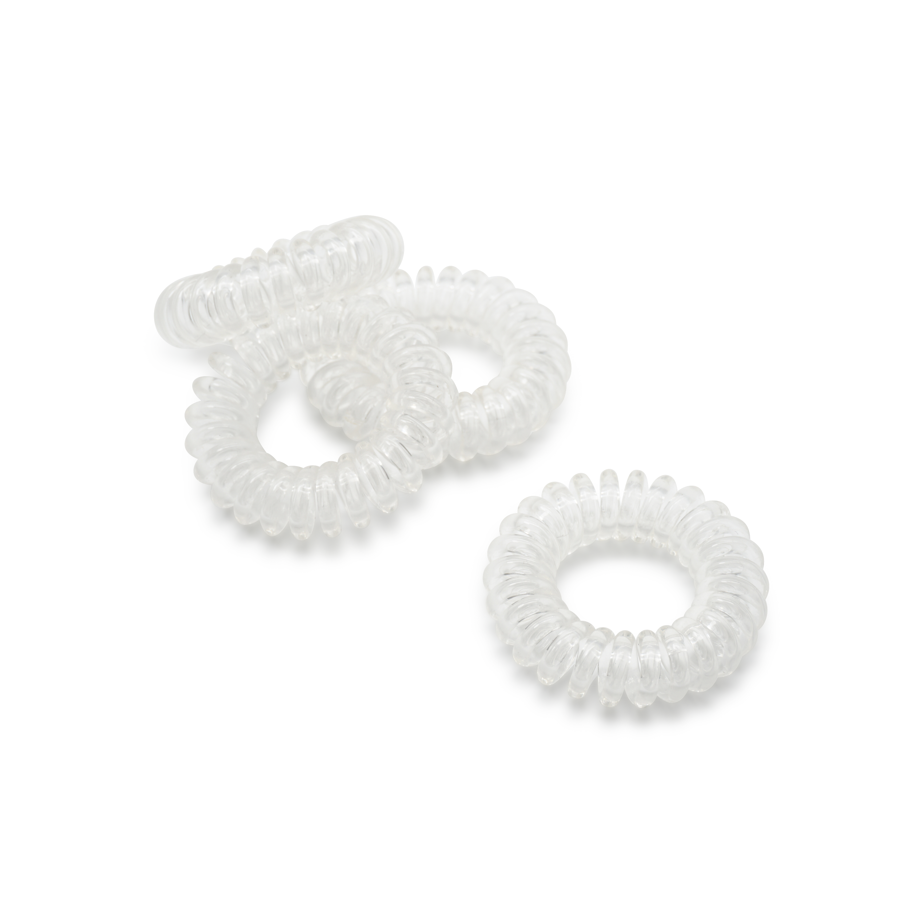 (10er Set) Ø4cm Elastische Haarspiralen Haarband ohne Metall - Transparent