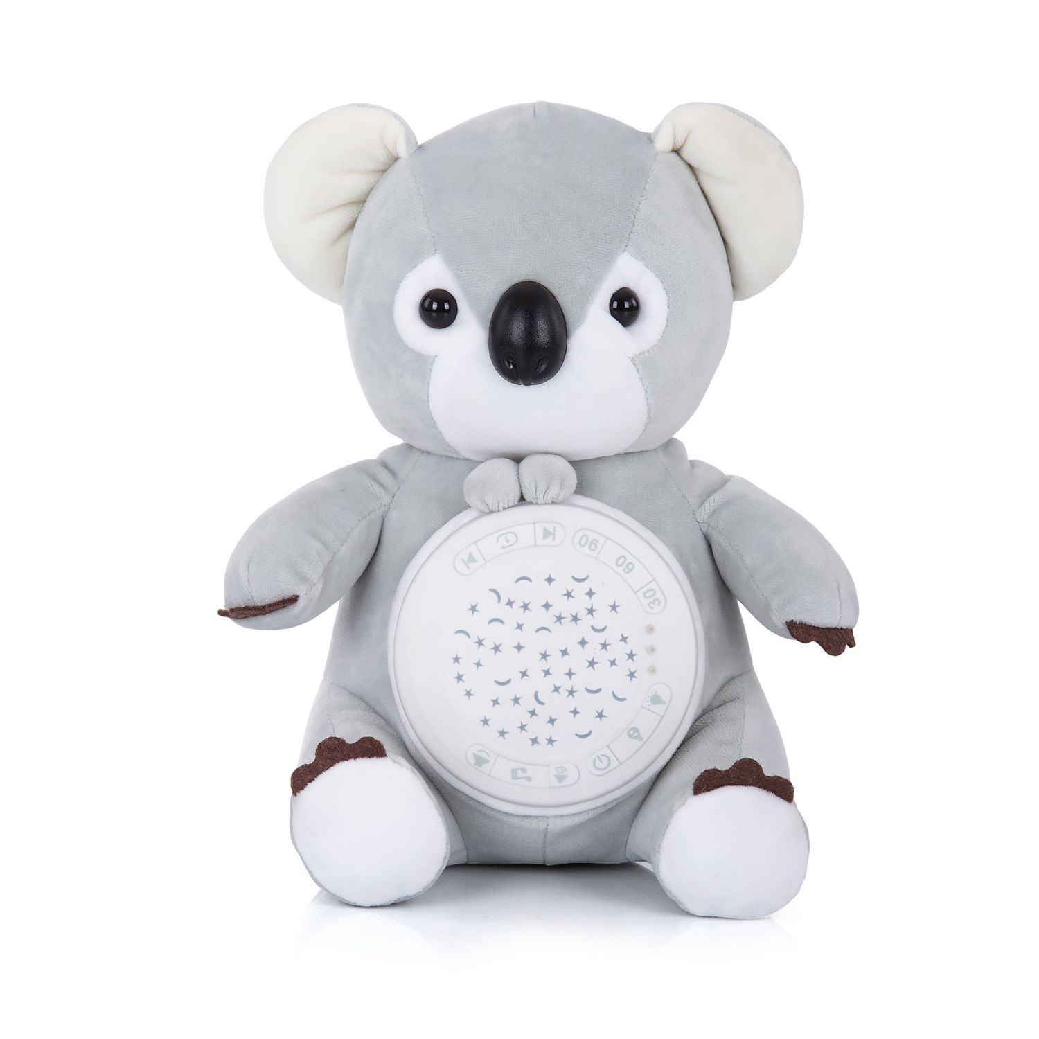 Chipolino Musik Plüschtier Koala, 12 verschiedene Melodien, Projektor, Timer grau
