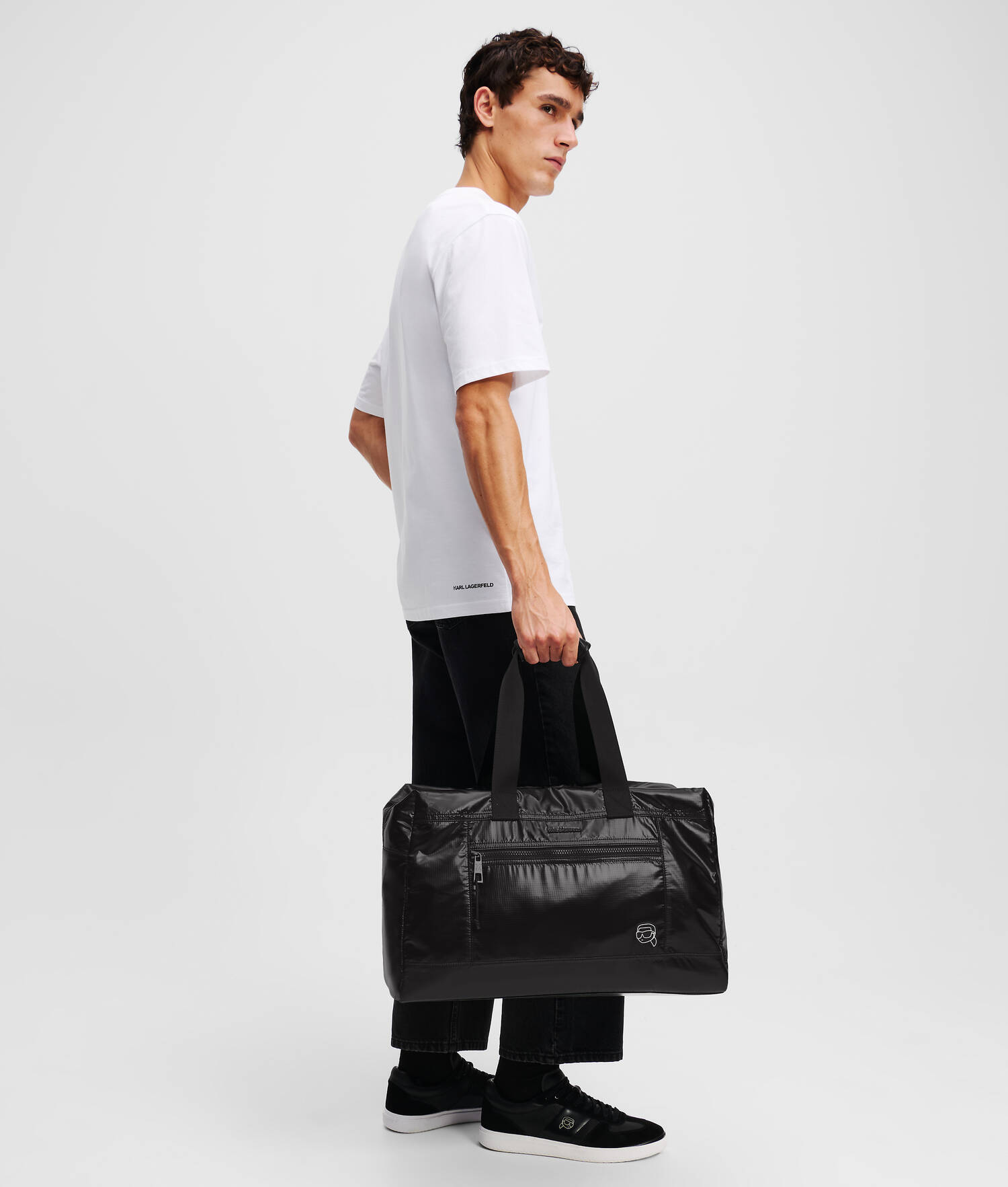 SAC WEEK-END VOLUMINEUX EN NYLON IKON - Noir