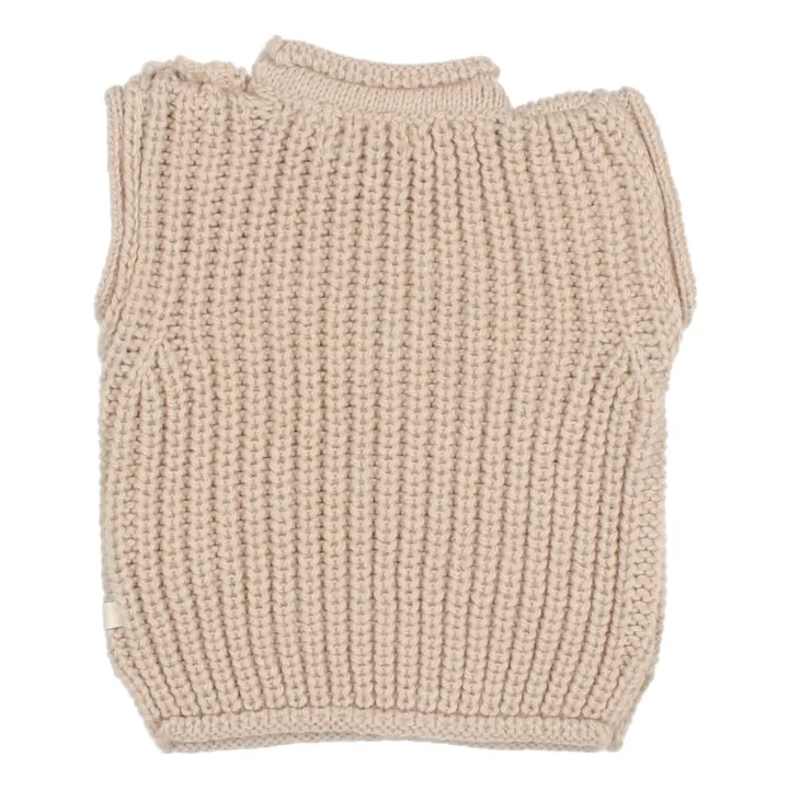 Búho Pull Sans Manches Baby Alpaga et Laine | Ecru