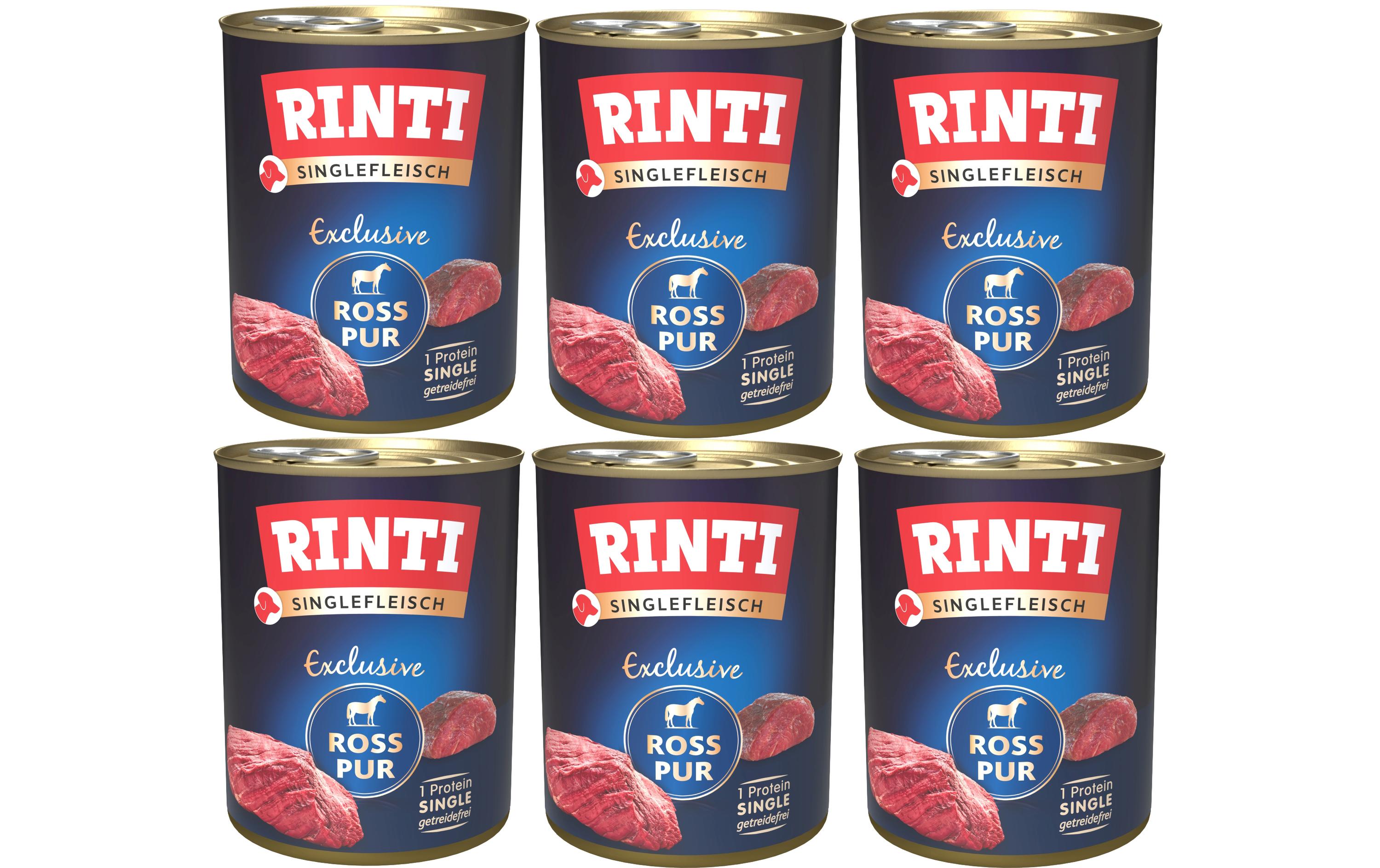 Nassfutter Singlefleisch Exclusive Ross Pur, 6 x 800 gAlleinfuttermittel für ausgewachsene Hunde