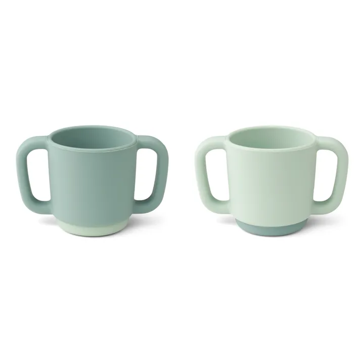 Liewood Tasse d'apprentissage Alicia en silicone - Set de 2 | Bleu gris