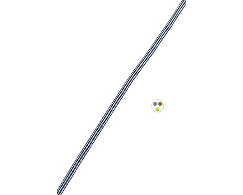 Textielkabel H03VV-F 3x0,75 zwart/gevoerd, per meter verkocht