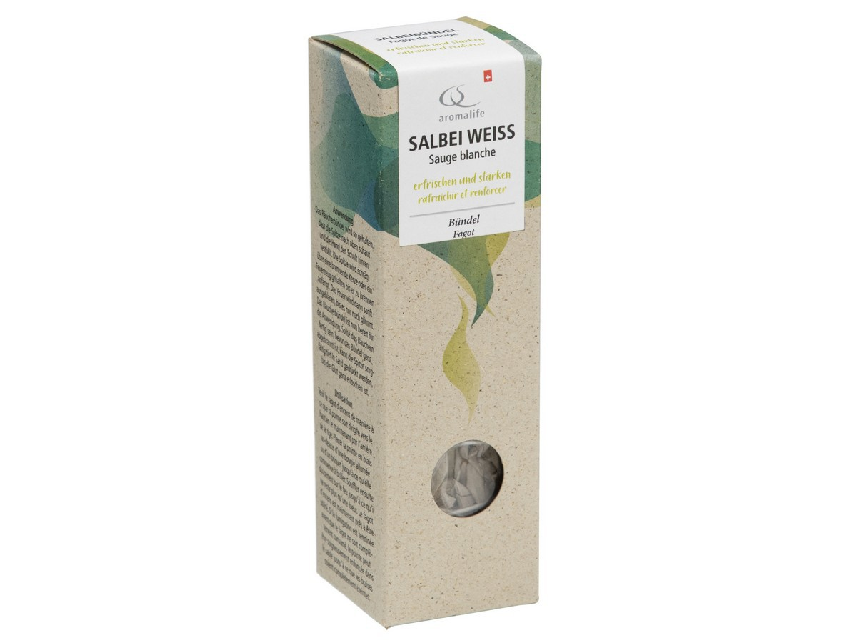 Aromalife Räucherwerk<br>1 Stück, Salbeibündel weiss klein