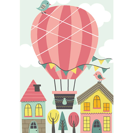 Diamond art luftballon lærred - 10x15 cm