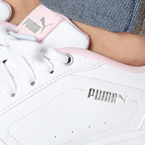 Baskets Femme Court Classy 395021 Puma White Pink Puma Silver