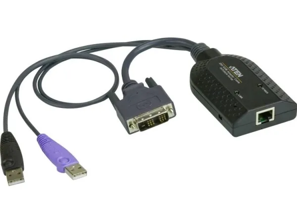 ATEN KA7166 - Kabel til tastatur / video / mus (KVM) - RJ-45 (hun) til USB, DVI-D (han)