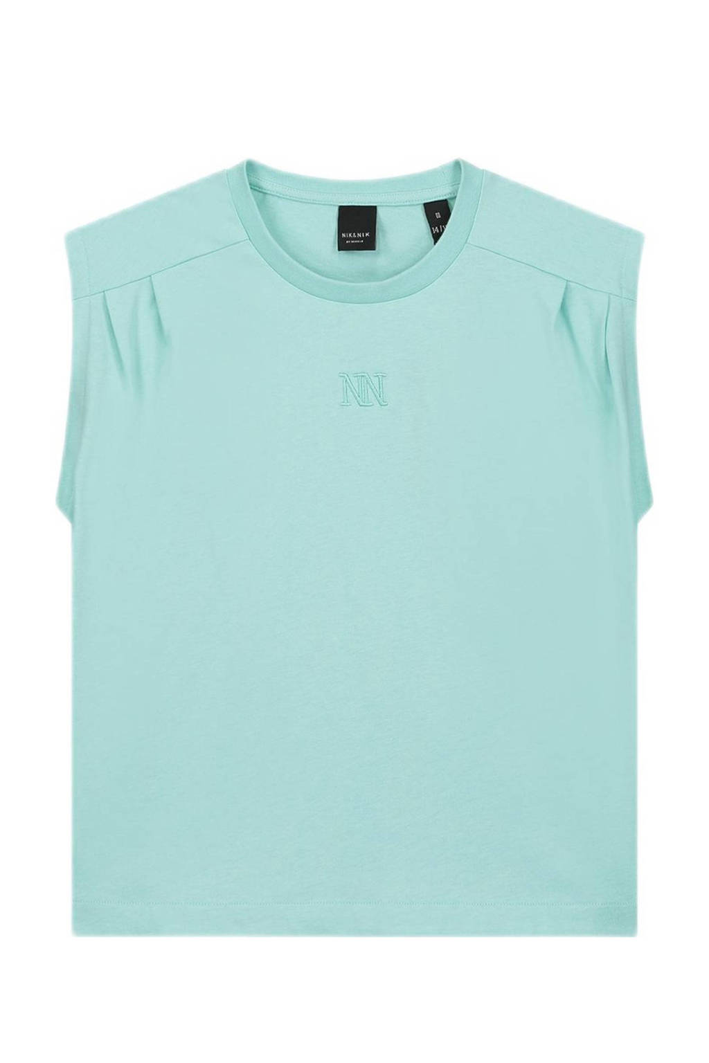 NIK&NIK mouwloze top Pleat mintgroen