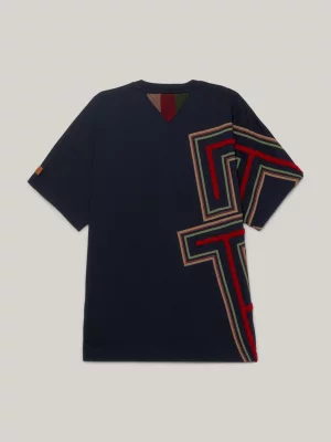 Camiseta Tommy x Pendleton Valley Stripe TH Monogram Boxy
