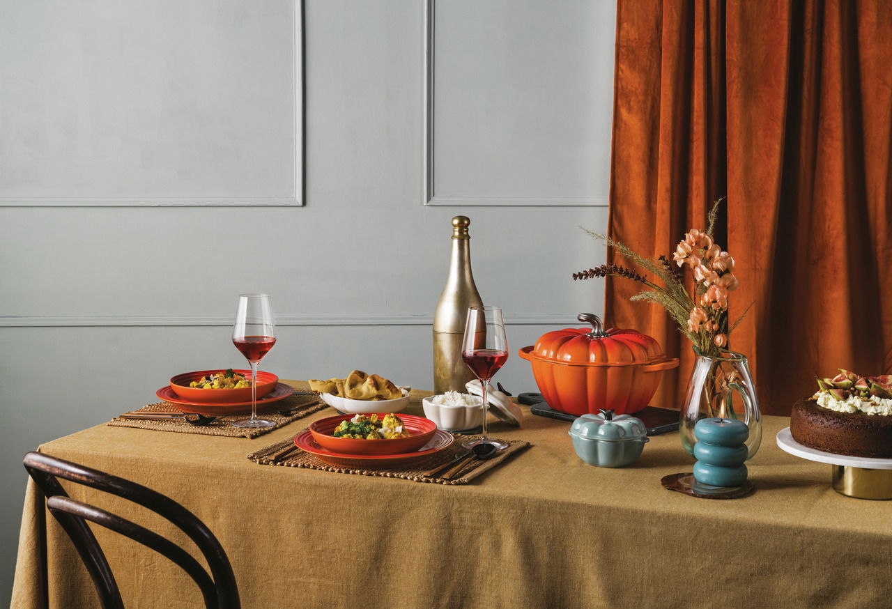LE CREUSET Kürbis-Bräter 24 cm Ofenrot HALLOWEEN
