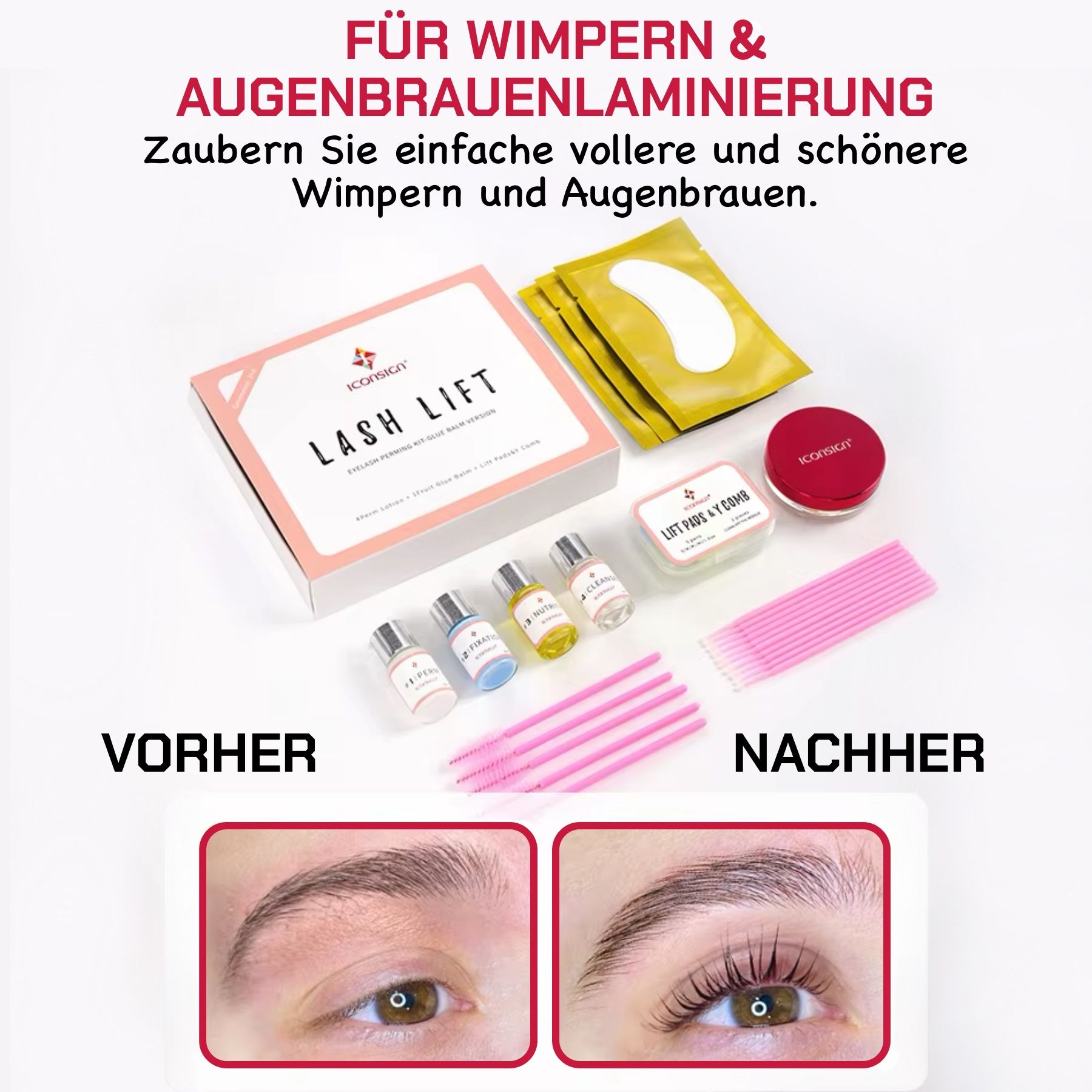 Iconsign Wimpernlifting Set der 2 Generation mit Cream Kleber