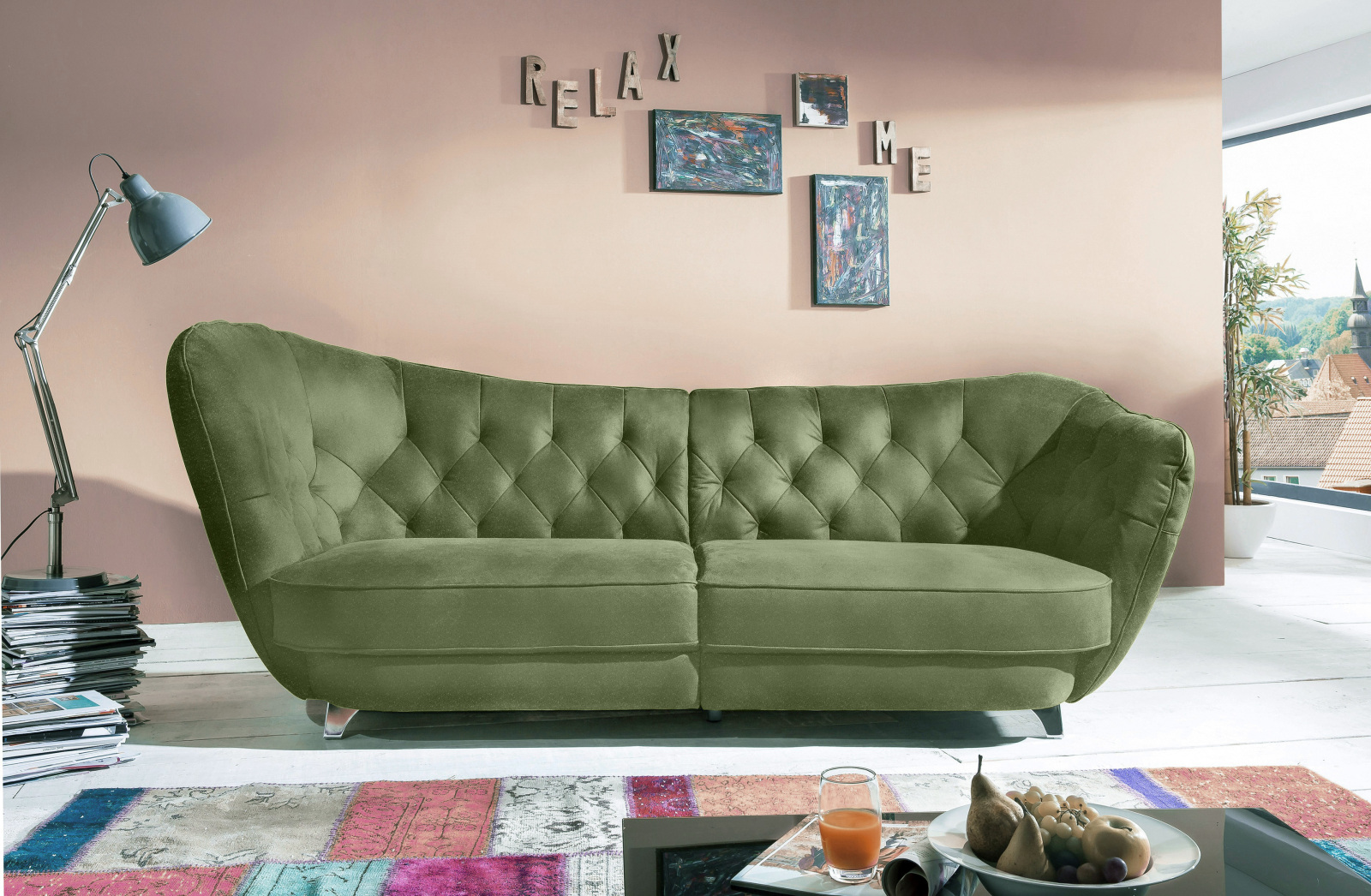 Big-Sofa - olive - Retro - links