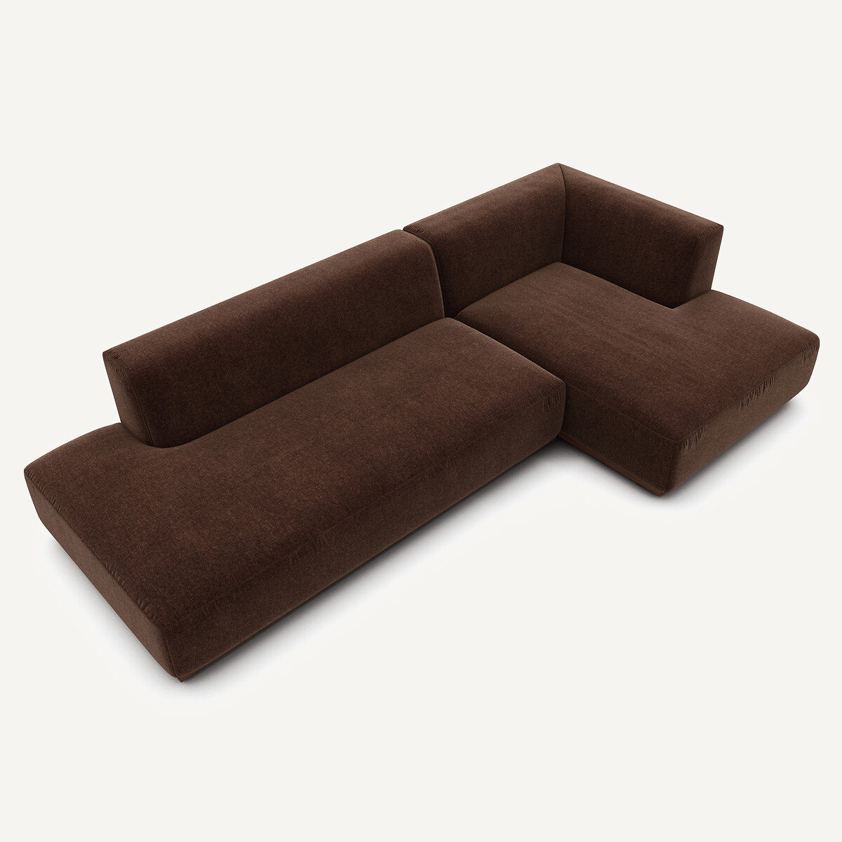 AM.PM<br>Sofá de canto direito tamanho XL em veludo chenille, Jacopo