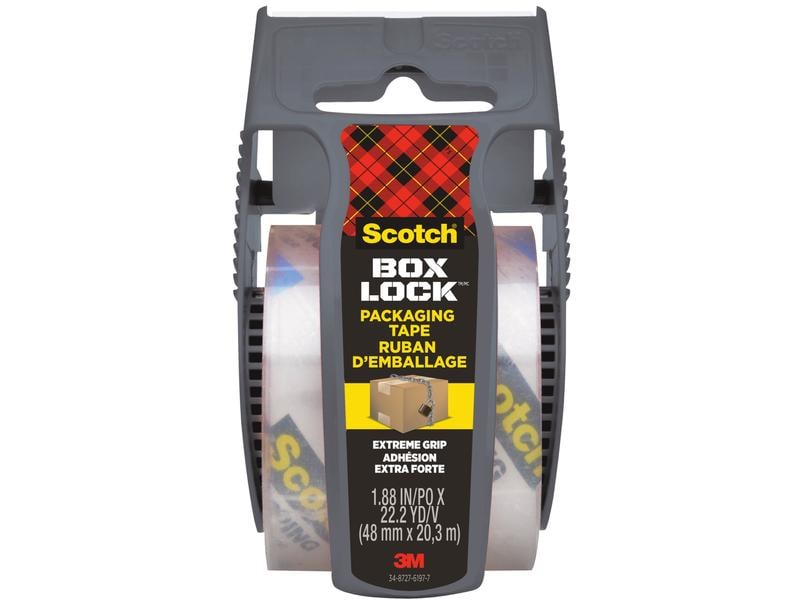 Scotch Verpackungsband Box Lock 48 mm x 20.3 m, 1 Rolle Verpackungsklebeband mit Abroller