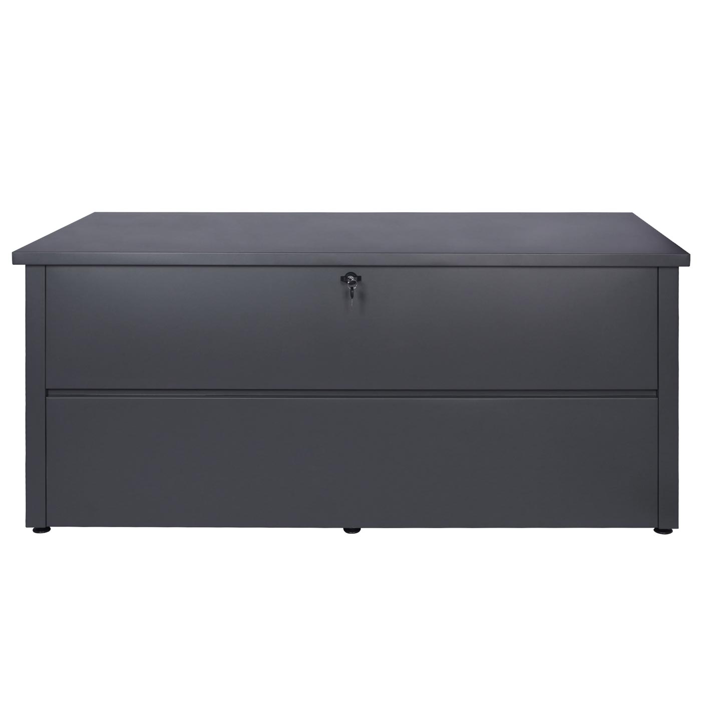 Gartentruhe MCW-J56, Aufbewahrungsbox Auflagenbox Truhe, Wasserdicht Metall Edelstahl 69x185x85 783l ~ anthrazit